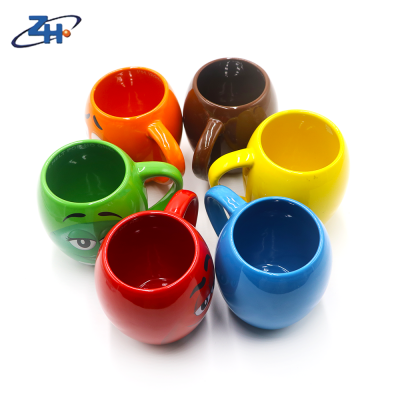 Creative belly shaped coloful ceramic mug with famous brand design