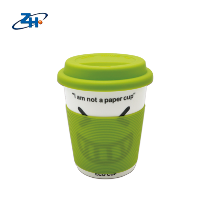 Amazon Hot Sale Custom Plain White Sublimation Ceramic Travel Coffee Mug with Silicon Lid