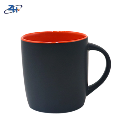 Reusable promotional custom printed plain matte black ceramic mug