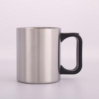 Classic contracted Double layer stainless steel plastic handle.450ml coffee cup