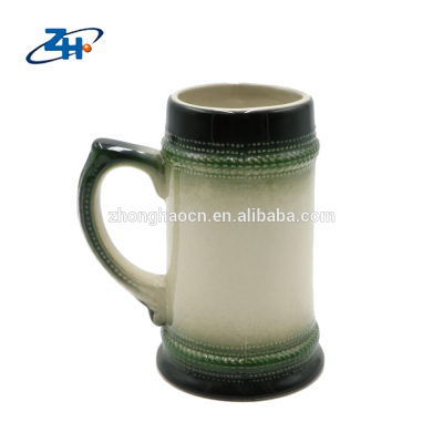 Factory supply ceramic beer mug steins with handle