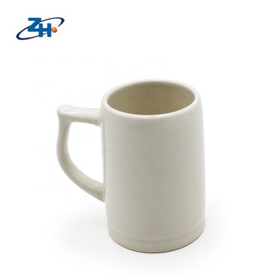 Promotion 550ml white stoneware beer mug sublimation beer steins