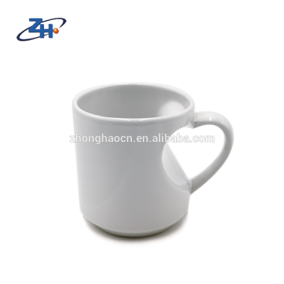 Personalized plain white ceramic mug with heart shape handle for sublimation