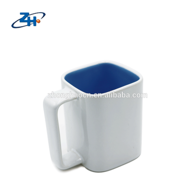 Zibo Zhonghao supply four square white sublimation mug with inner coating