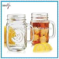 480ml hot selling glass mason jar cup with screw cap and handle